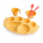 韩国原产Uinlui甘蔗儿童餐具宝宝餐盘创意餐具套装5件套